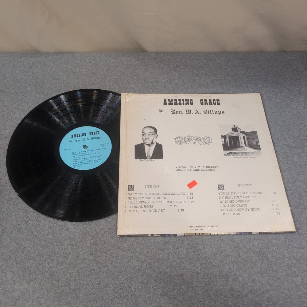 Rev W. A. Billups Amazing Grace Vinyl LP Record Album Gospel Spirituals Stereo - Picture 2 of 2